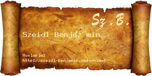 Szeidl Benjámin névjegykártya