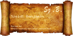Szeidl Benjámin névjegykártya